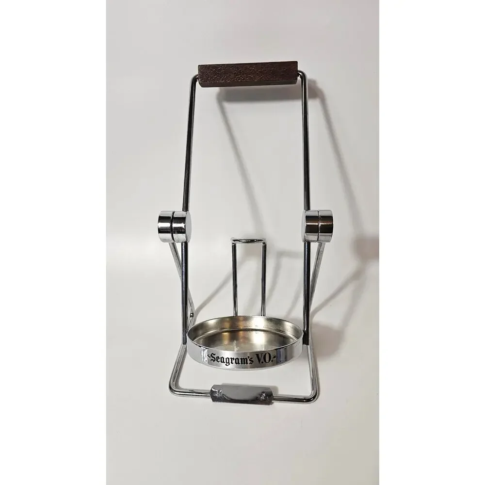Vintage 78 Seagram's V.O. Whiskey Bottle Display Stand – Chrome Swinging Cradle